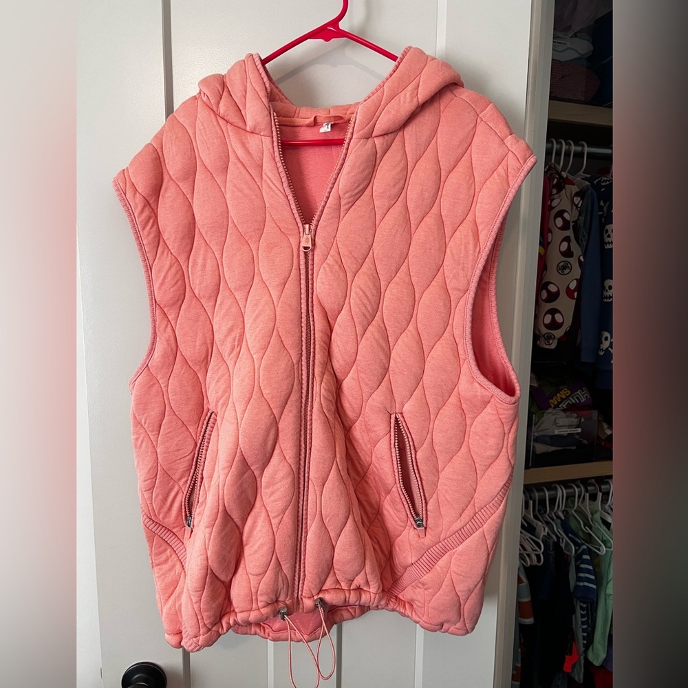 FP Movement Pink Quilted Hooded Vest